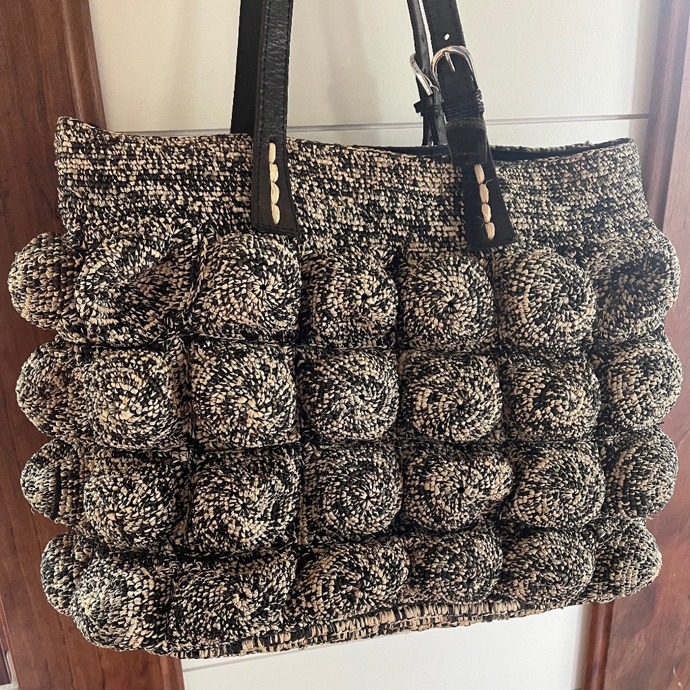 Rabarany Natural Fiber Woven Raffia Large Tote
